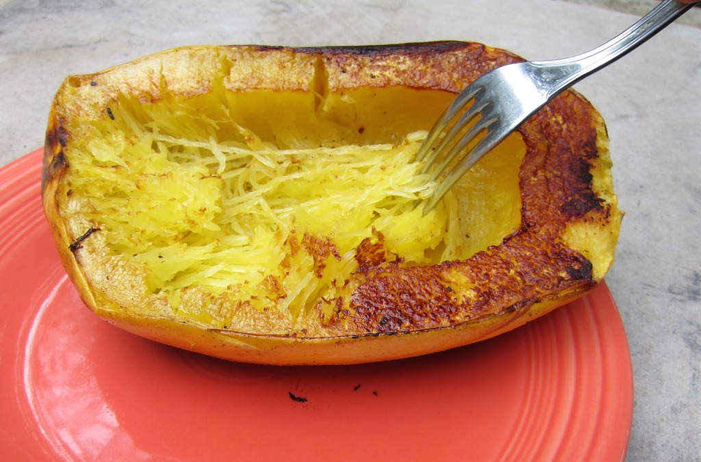 Spaghetti squash roasted in wood-fired oven, separate flesh, Texas Oven Co. Austin, San Antonio, Houston