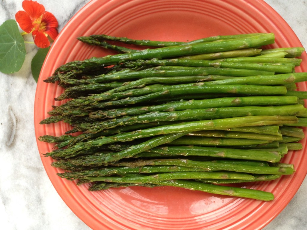 wood-fired asparagus with salt and olive oil pizza oven wood burning oven