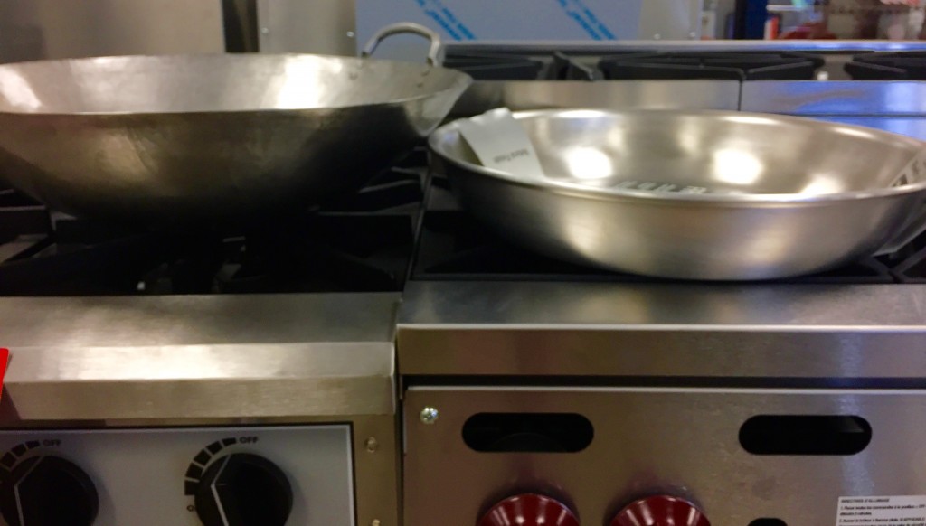wok pan vs sautee pan on conventional stove top