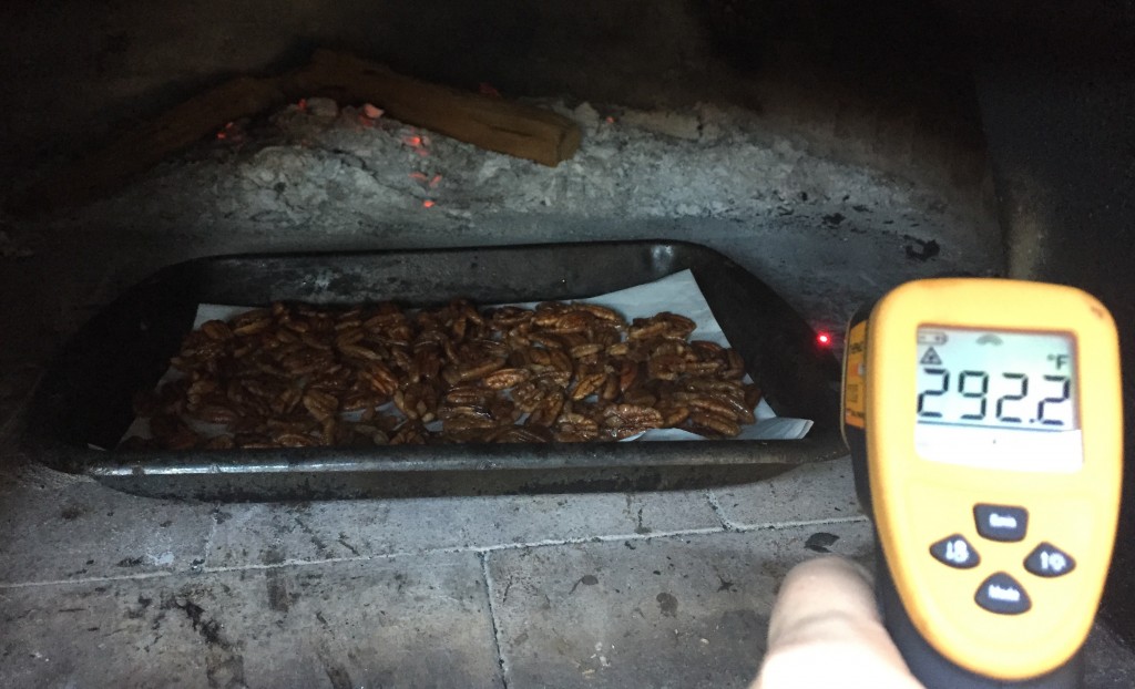 roasted pecans low temperature wood fired oven