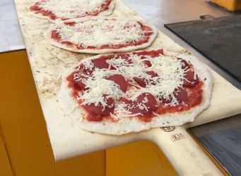 foolproof pizza on long peel wood-fired oven pizza oven