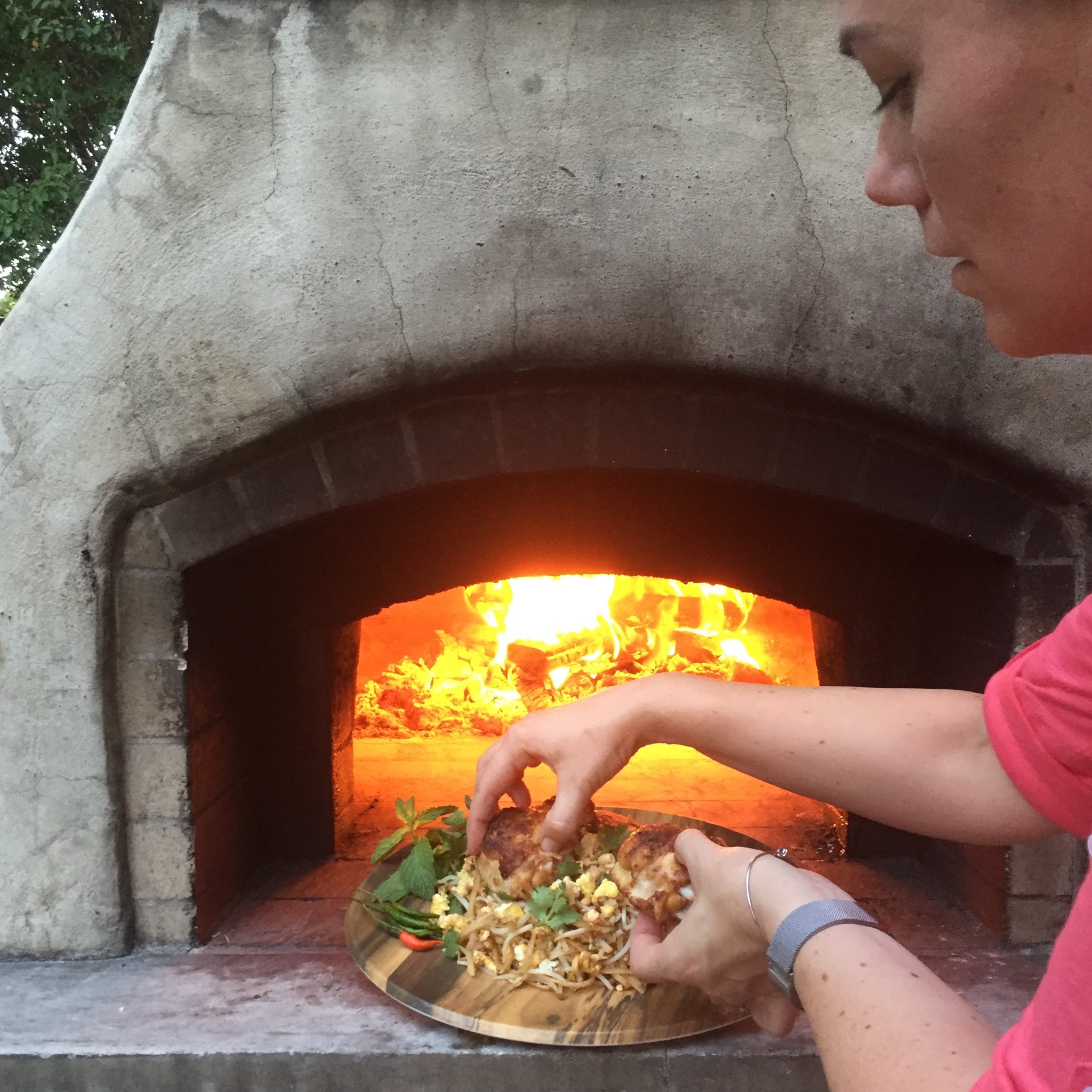 Texas Oven Co. Wok Pan Function in Woodfired Oven Texas Oven Co.